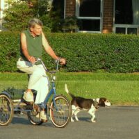 Our residents and their four-legged friends take a leisurely stroll.