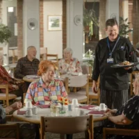 Residents enjoy home-cooked meals with friends in the Dining Room