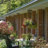 Ground floor apartments feature walkout patios.