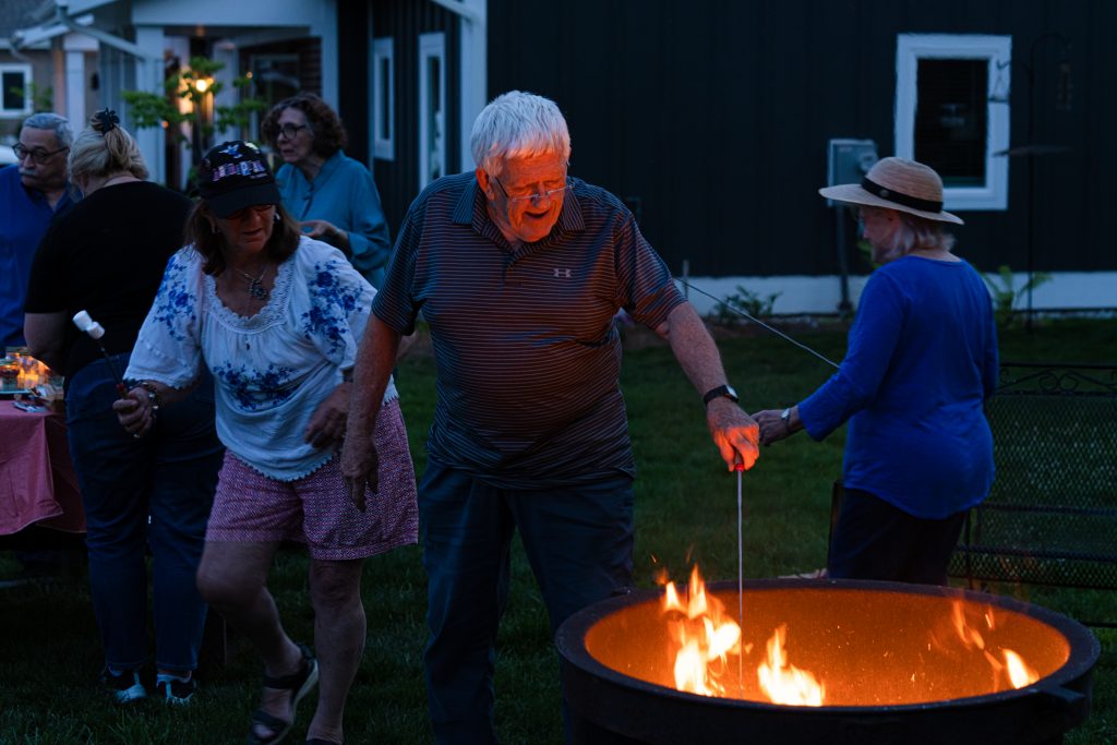 Residents at the firepit