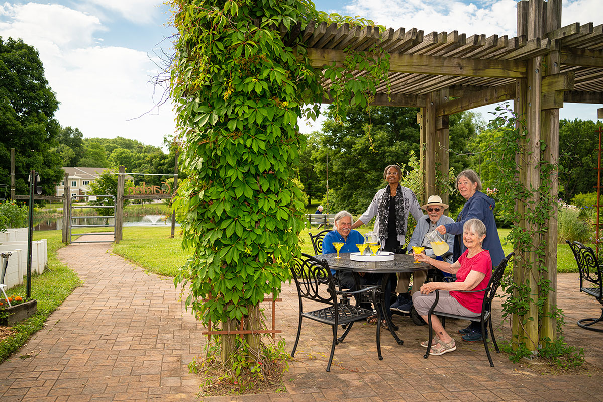 residents at pergola