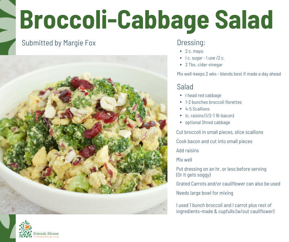 Resident Recipe - Broccoli Cabbage Salad