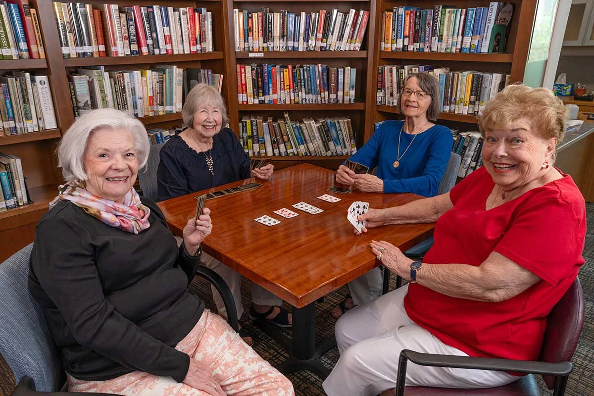 residents playing cards
