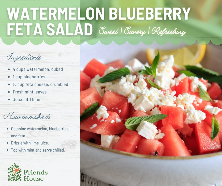 Watermelon Blueberry Feta Salad
